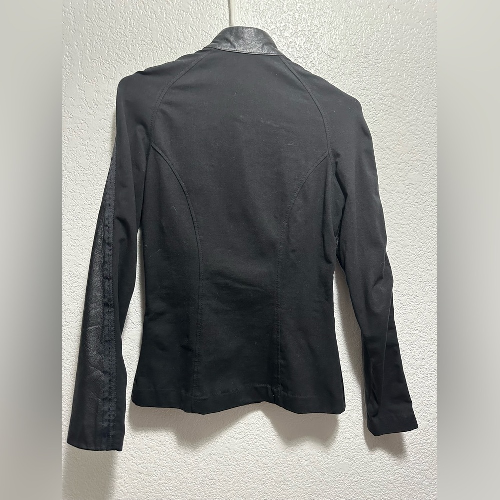 Vintage Y2K Maxima Black Leather Moto Jacket with Ring-Zip Detail - Picture 7 of 10